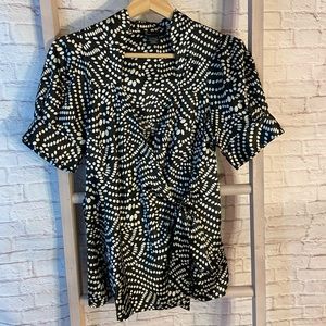 BCBG Max Azaria Satin Wrap Blouse